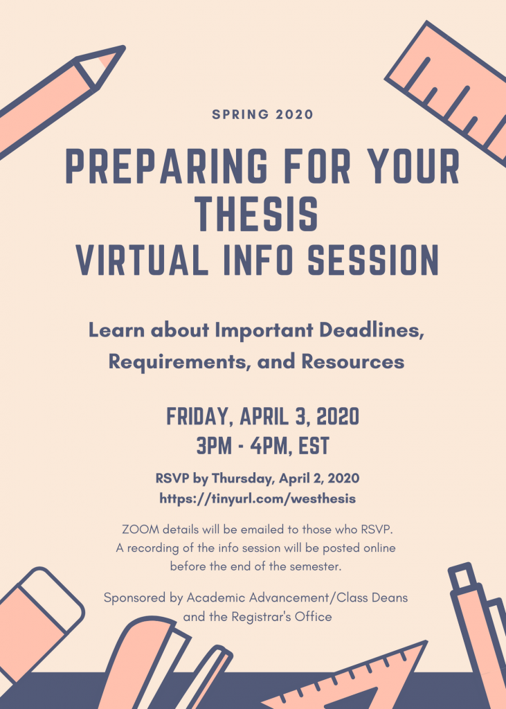 Flyer for Preparing for Your Thesis Virtual Info Session