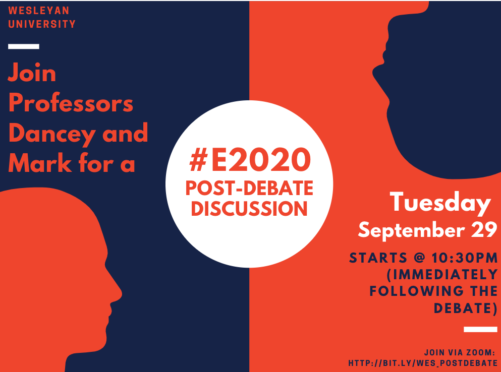 Flyer for Post Presidential Debate Discussion on 9/29