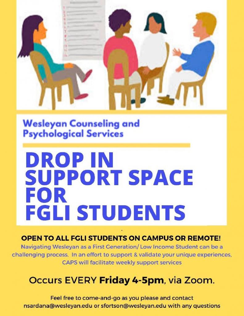 Flyer for FGLI Drop-In Hours