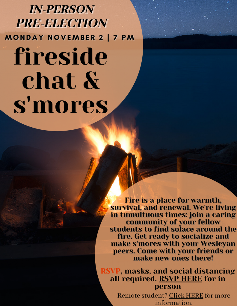 Fireside Chat and Smores on Election Day Flyer